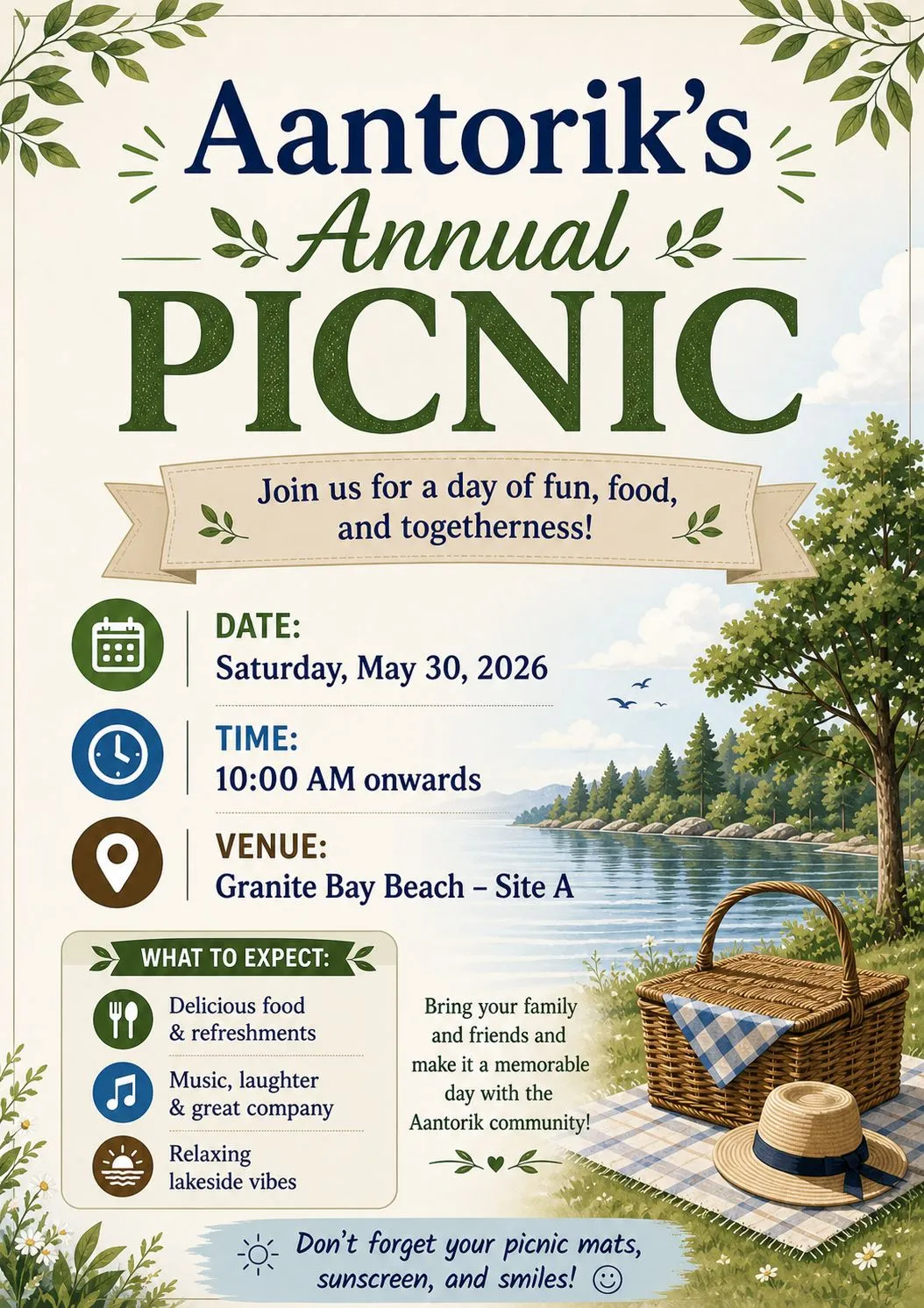 Aantorik Annual Picnic 2026 Flyer